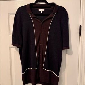 Reiss Maroon with White Knit Top